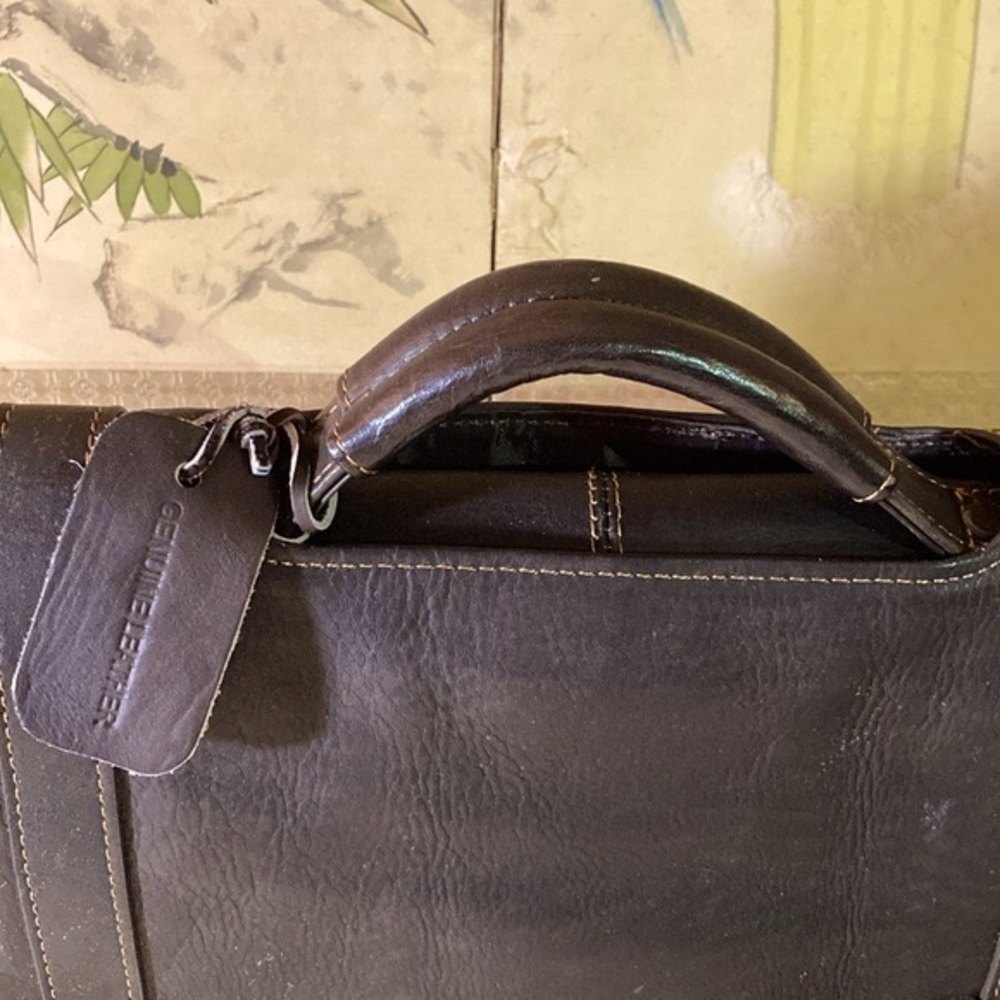 NWT Kenneth Cole Reaction Leather Show Business Design Laptop Bag Briefcase - Picture 7 of 16